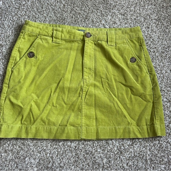 Wild Fable Chartreuse Neon Lime Green Corduroy Mini Skirt Fall Y2K Casual 12 - Picture 1 of 6